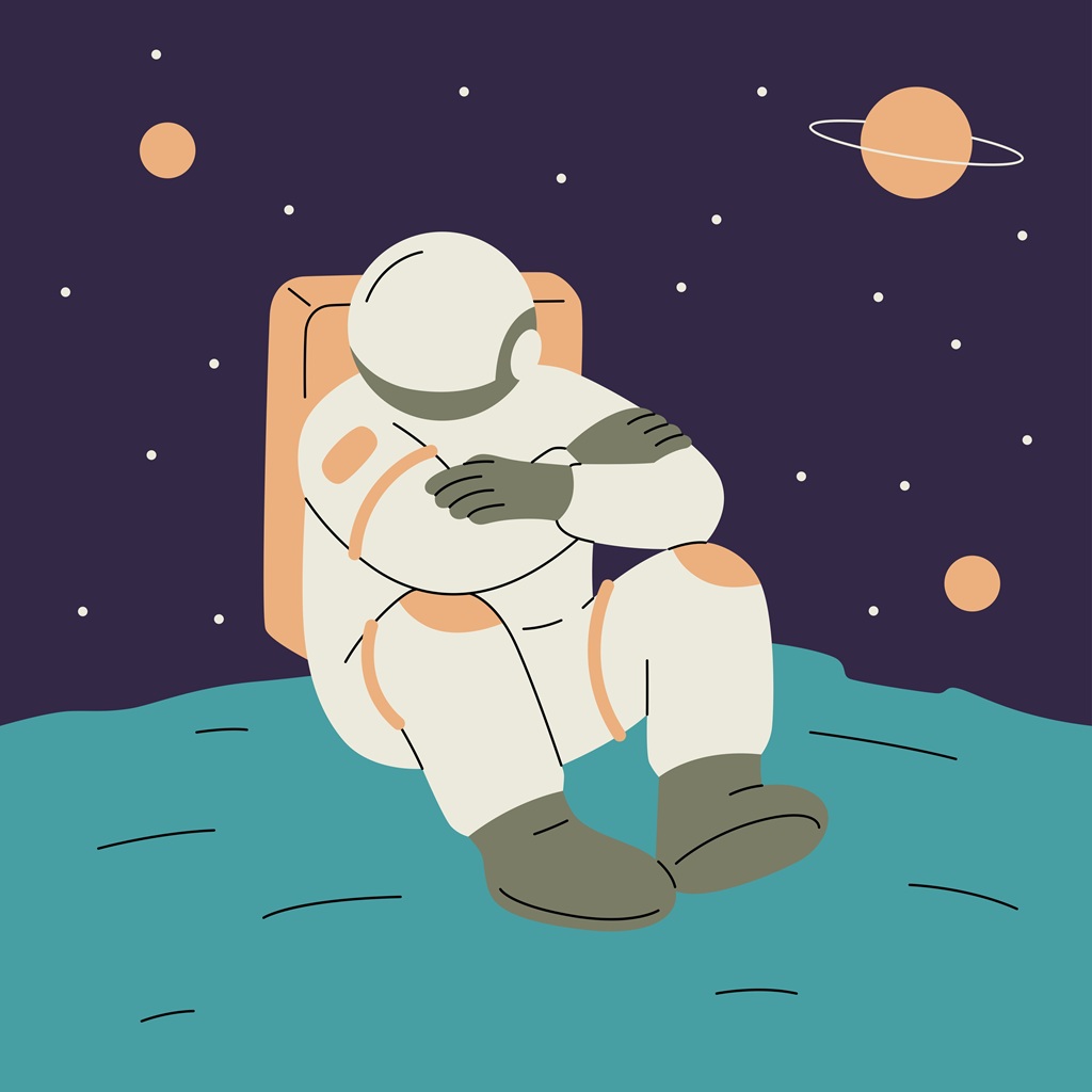 astronaut thinking about business marketing